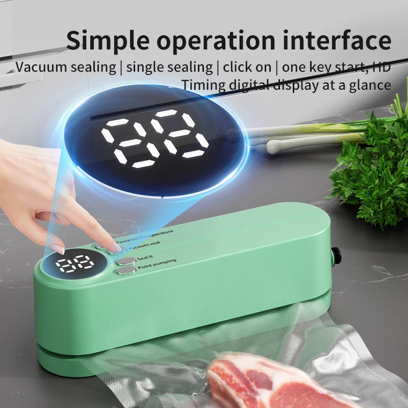 Mini Vacuum Sealer - USB Rechargeable Portable Wireless for Dry/Moist Food Preservation with Bags & Pump - TrendBug