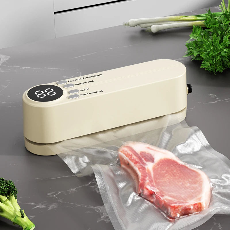 Mini Vacuum Sealer - USB Rechargeable Portable Wireless for Dry/Moist Food Preservation with Bags & Pump - TrendBug