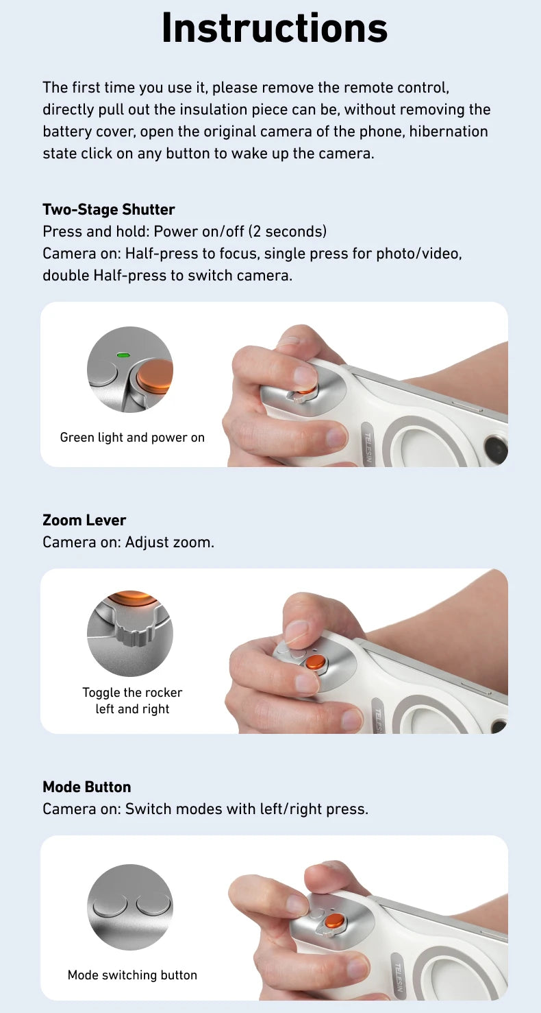Fun Shot Magnetic Grip, Ergonomic Style Phone Camera Grip with Detachable Remote, Expandable Functionality for iPhone/Android - TrendBug
