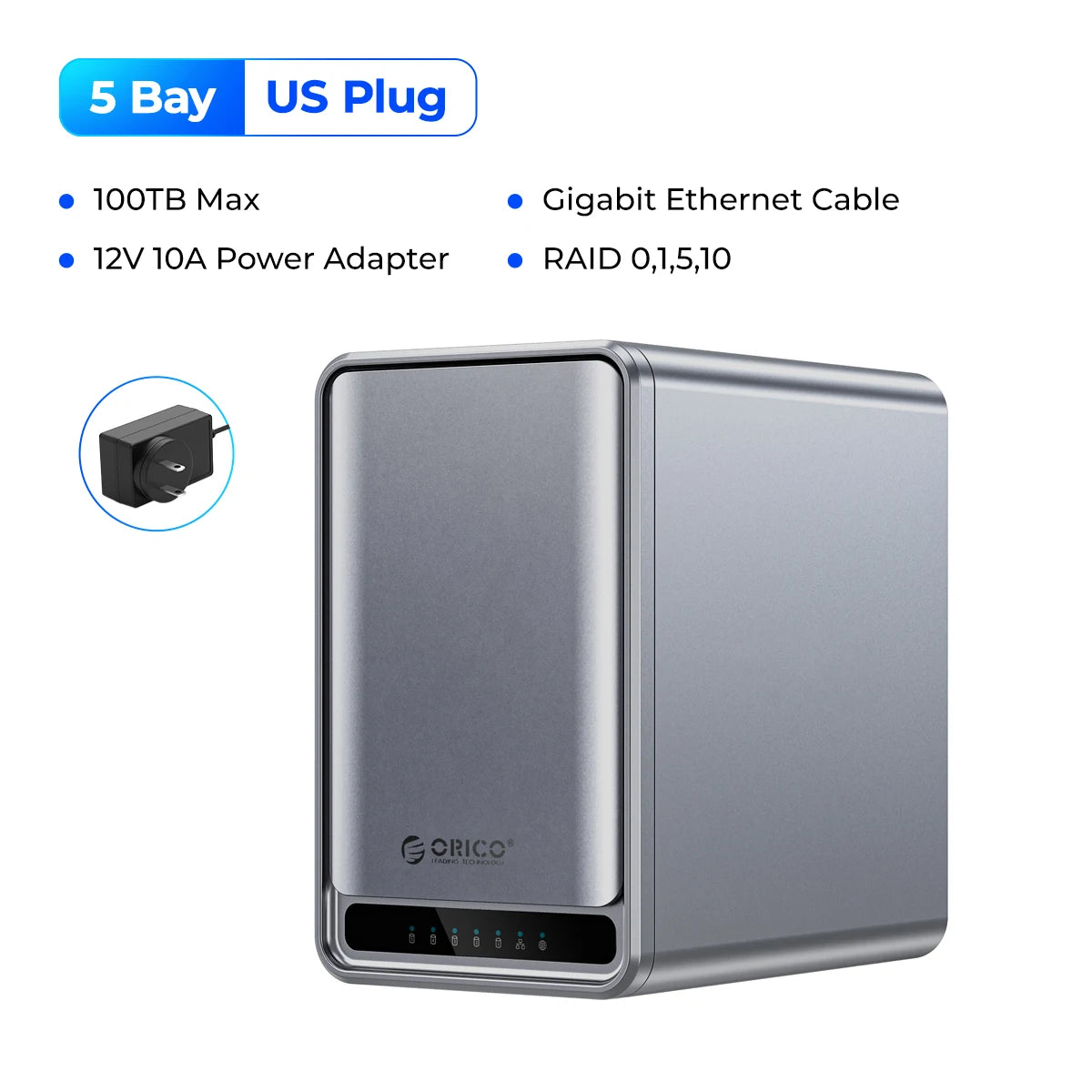 ORICO Personal Network Attached Storage Support Remote Access Share Data Intelligent Classification Automatic Backup 2/5-bay - TrendBug