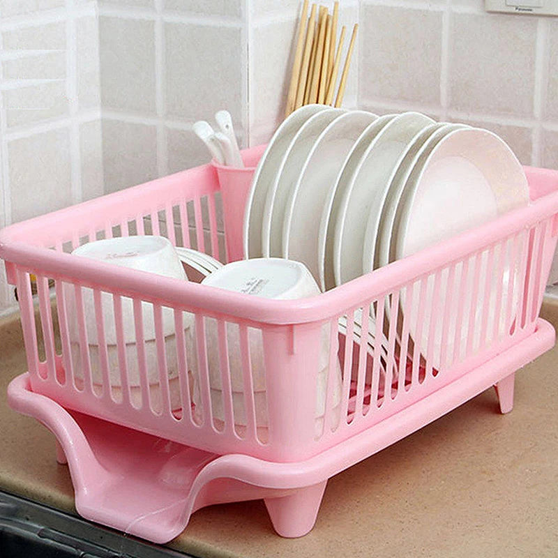 Kitchen Drainage Rack with Drainer Board for Countertop Utensils, Plates, Bowls, and Spoons Storage - TrendBug