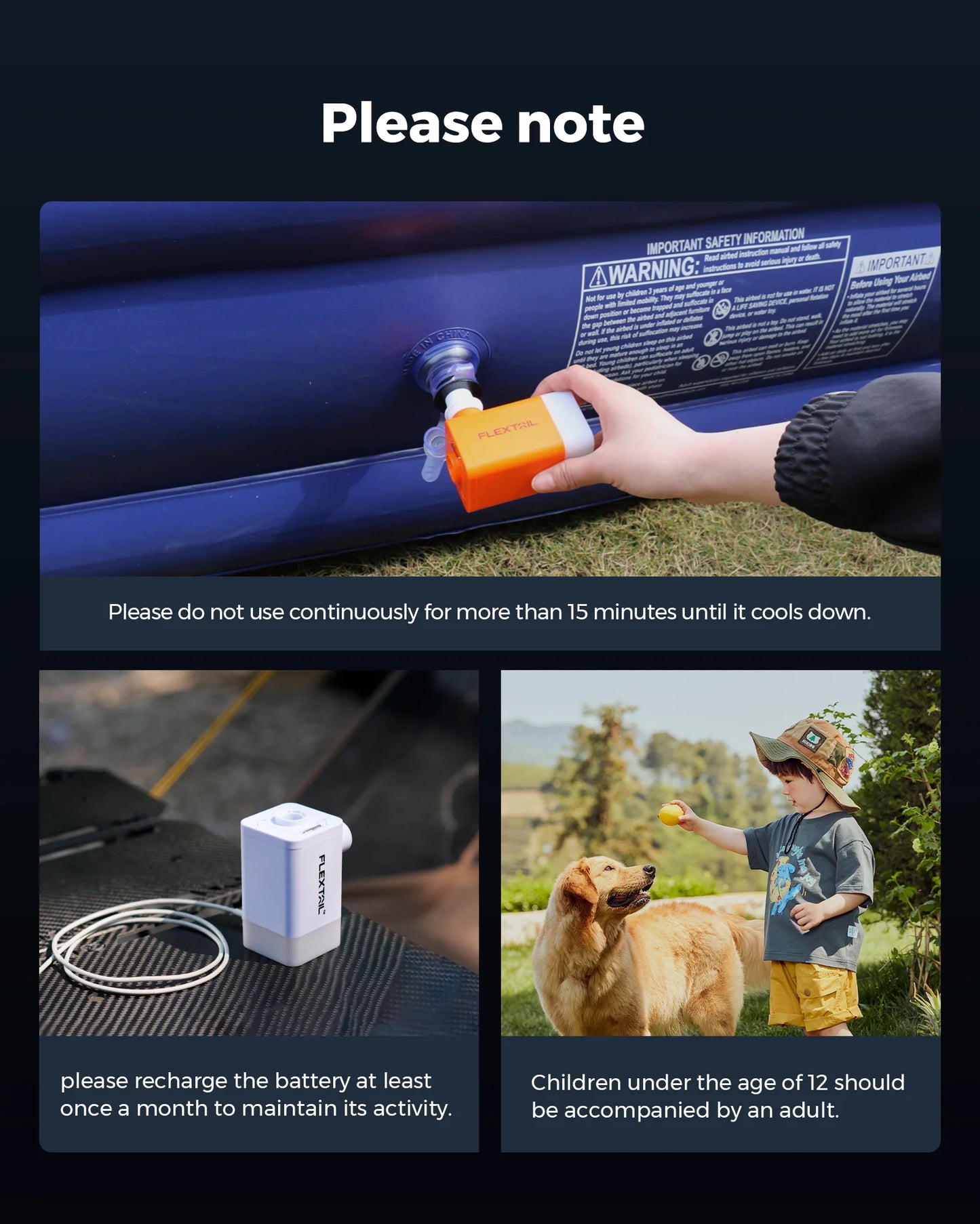FLEXTAIL MAX PUMP 2 PLUS - Electric Air Pump with Camping Light and Emergency Power Supply, 4800mAh Battery, Dual Pressure Level - TrendBug