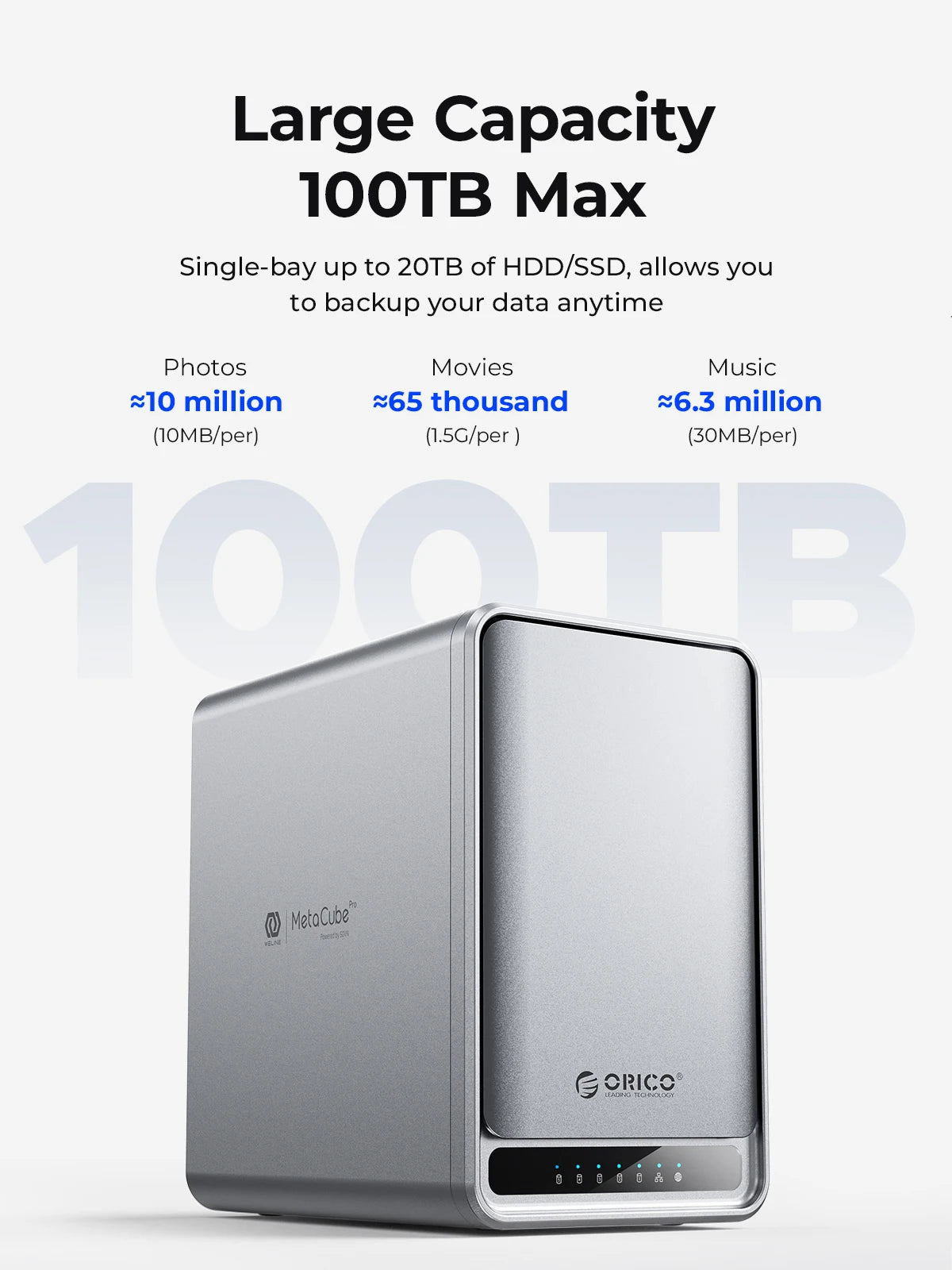 ORICO Personal Network Attached Storage Support Remote Access Share Data Intelligent Classification Automatic Backup 2/5-bay - TrendBug