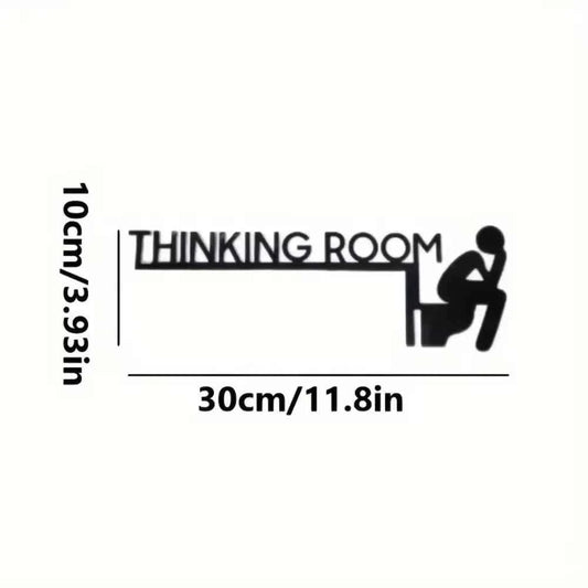 1pc Modern Metal Toilet Door Sign - Stylish Thinking Room Wall Sculpture - Home Decor Artwork - Decorative Door Frame Pendant