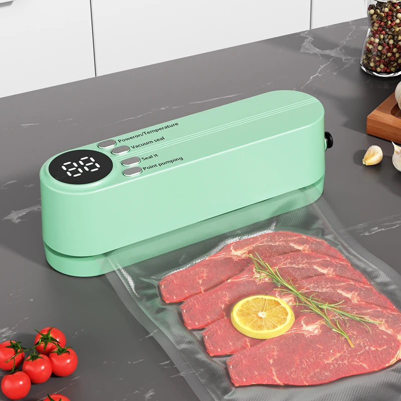 Mini Vacuum Sealer - USB Rechargeable Portable Wireless for Dry/Moist Food Preservation with Bags & Pump - TrendBug