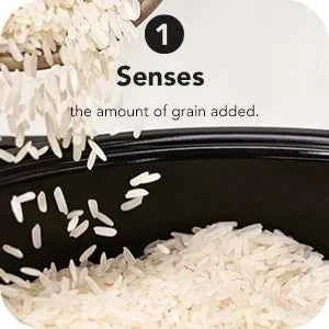 Grain and Rice Cooker 8 C Auoaically Sensing Inegraed Scale + aer ank, KGC3155, Bla ae