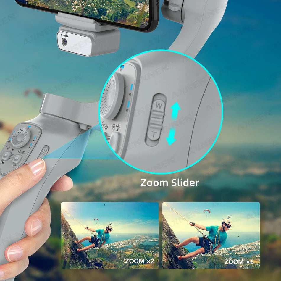AXNEN HQ5 Handheld Stabilizer 3-Axis Foldable Mobile Shooting Gimbal Selfie Stick Gimble, Optional AI Face Following Module - TrendBug