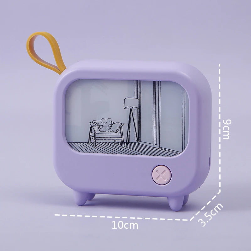 TV Painting Night Light Cute LED Table Lamp for Kids - Mini Desktop Home Decoration and Atmosphere Lighting Birthday Gift - TrendBug