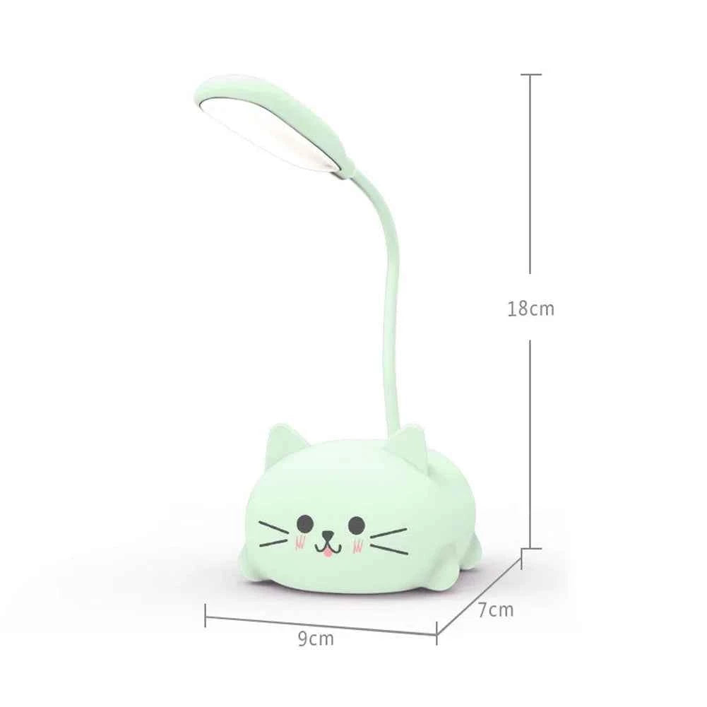Cute Pet Kitty Mini Night Light USB Charging Folding LED Small Table Lamp Student Learning Eye Protection Book Lamps Bedside Decor
