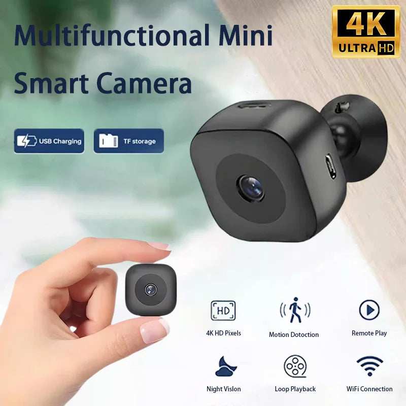 2025 New 4K Mini Security Camera Full Color Night Vision High Definition WiFi Monitor Waterproof Motion Detect Surveillance - TrendBug