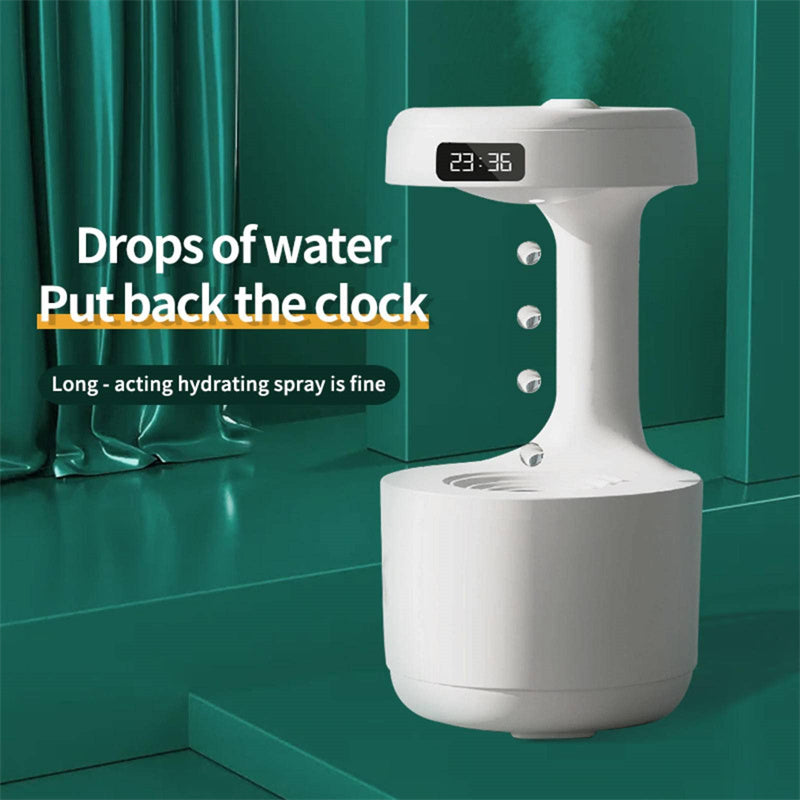 Bedroom Anti-Gravity Humidifier With Clock Water Drop Backflow Aroma Diffuser Large Capacity Office Bedroom Mute Heavy Fog Household Sprayer - TrendBug