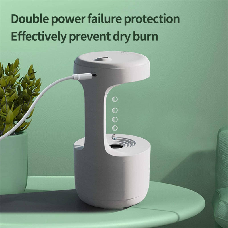 Bedroom Anti-Gravity Humidifier With Clock Water Drop Backflow Aroma Diffuser Large Capacity Office Bedroom Mute Heavy Fog Household Sprayer - TrendBug