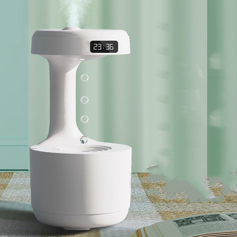 Bedroom Anti-Gravity Humidifier With Clock Water Drop Backflow Aroma Diffuser Large Capacity Office Bedroom Mute Heavy Fog Household Sprayer - TrendBug