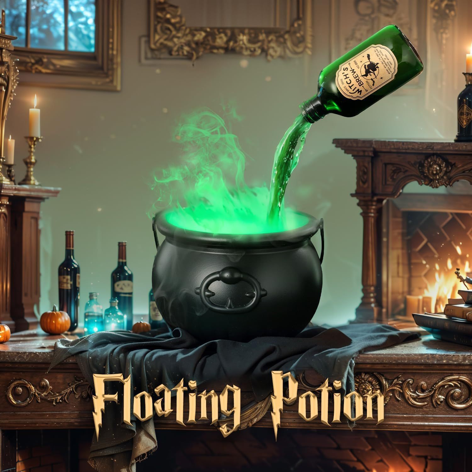 Halloween Magic Float Bottle and Wizard Bowl Diffuser for Home Bar and Party Decor - TrendBug