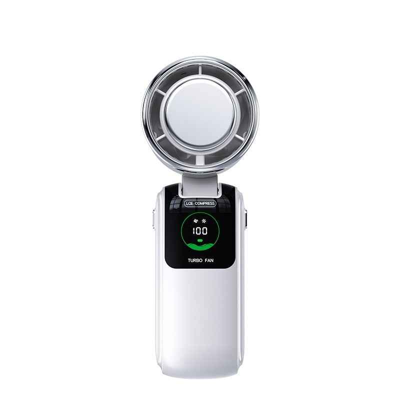 New Ice Pack High-Speed Handheld Eletirc Fan Speed Adjustable Folding Mini Fan Portable Outdoor Hanging Neck Small Fan