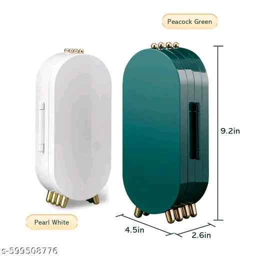 4-Layer Foldable Earring Organizer | Small Portable Jewelry Holder for Travel & Home | Anti-Tangle Storage for Studs, Dangles & Necklaces
