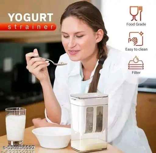 Greek Yogurt&Hung Curd- 1100mlFine Mesh Strainerwith Lid|Multifunctional YogurtFilter| Curd MakerforHome|Perfectfor Homemade Yogurt, Curd,Cheese Maker(Greek Yogurt Maker)