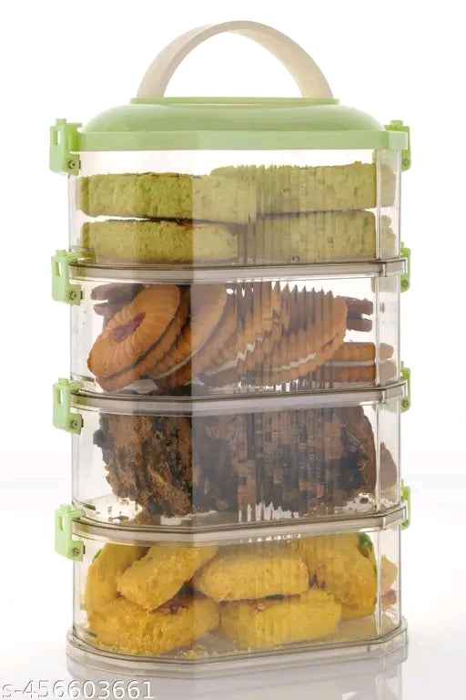 Leakproof Kitchen Storage Boxes Set of 4 – Green | Multipurpose Spice, Seasoning & Dry Food Containers for Nuts, Grains & Snacks – Reusable & Airtight Kitchen Organizers