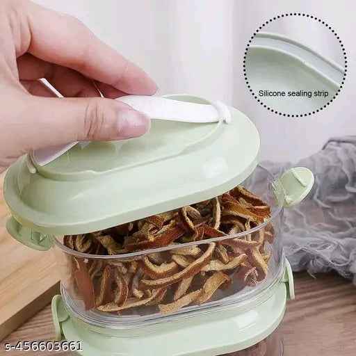 Leakproof Kitchen Storage Boxes Set of 4 – Green | Multipurpose Spice, Seasoning & Dry Food Containers for Nuts, Grains & Snacks – Reusable & Airtight Kitchen Organizers
