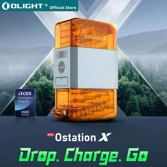 OLlGHT Ostation X Battery Charger for AA Rechargeable Batteries with Charging, Testing, Storage, Bad Battery Detection, and App Control