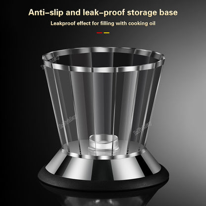 Honey Dispenser with Stand Diamond Shaped Glass Large Capacity Oil Dispenser Multifunction Oil Bottle Kitchen Tools - TrendBug