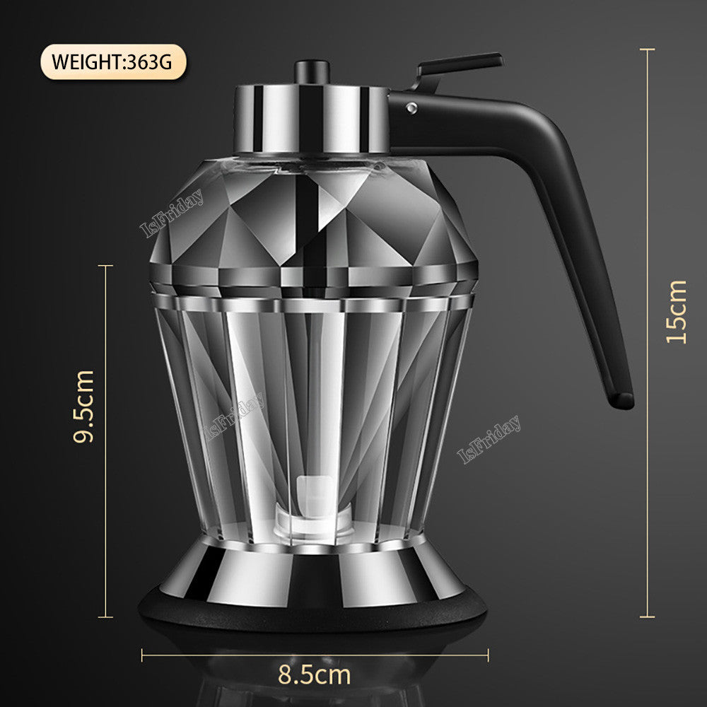 Honey Dispenser with Stand Diamond Shaped Glass Large Capacity Oil Dispenser Multifunction Oil Bottle Kitchen Tools - TrendBug