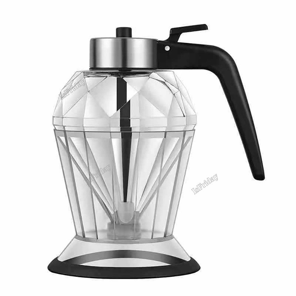 Honey Dispenser with Stand Diamond Shaped Glass Large Capacity Oil Dispenser Multifunction Oil Bottle Kitchen Tools - TrendBug