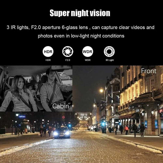 1080P Dual Lens Car DVR Dash Cam Video Recorder G-Sensor Front And Inside Camera - TrendBug