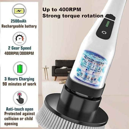 Electric Rotary Cleaner with Adjustable Extension Handle