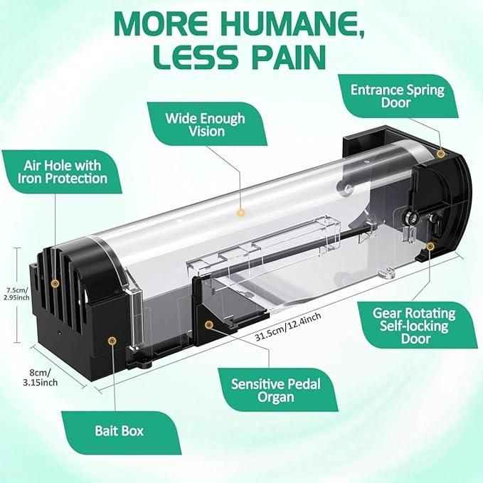 Smart Self-locking Mousetrap Safe Firm Transparent Household