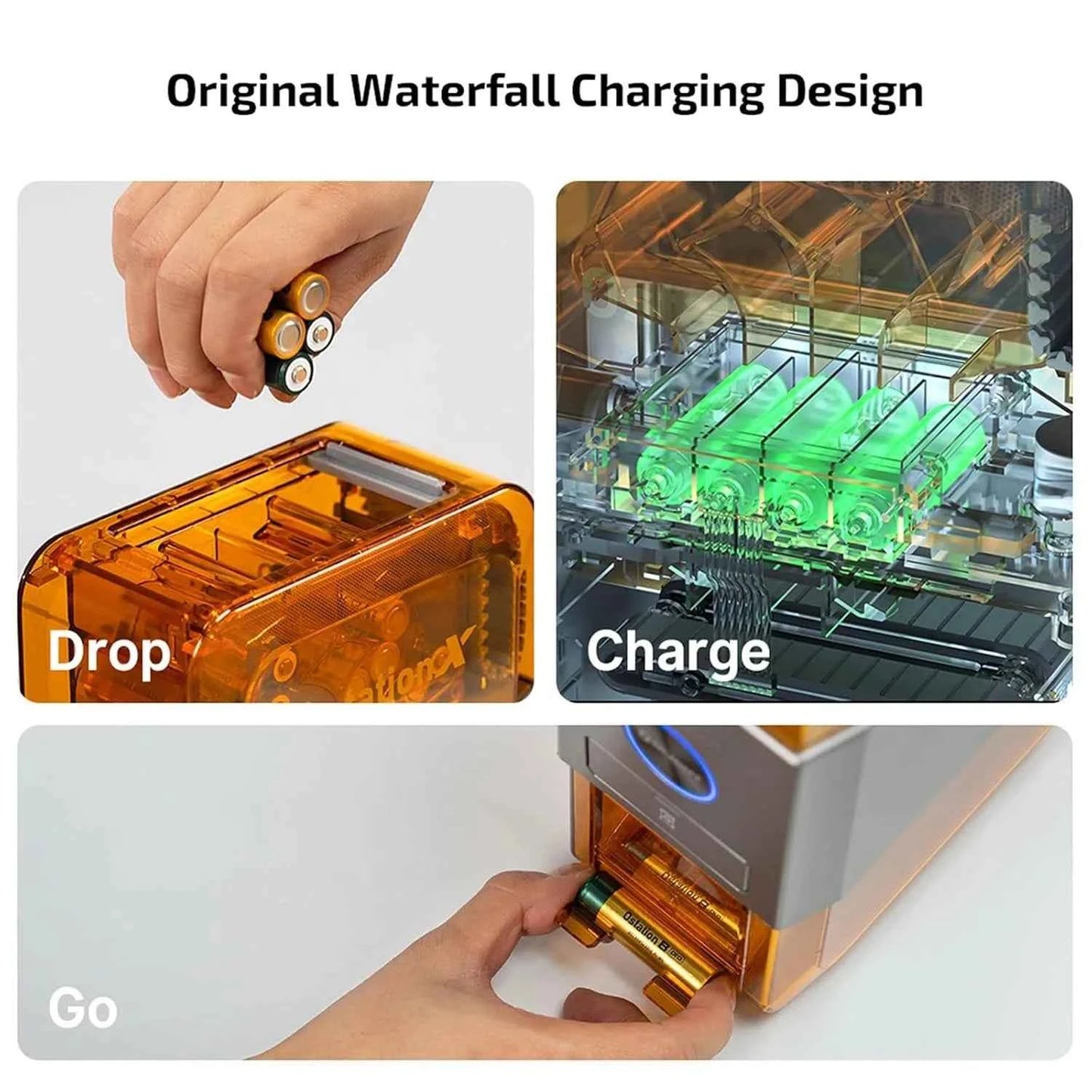 OLlGHT Ostation X Battery Charger for AA Rechargeable Batteries Charging/Testing/Storage, Bad Battery Detection, App Control