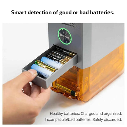 OLlGHT Ostation X Battery Charger for AA Rechargeable Batteries Charging/Testing/Storage, Bad Battery Detection, App Control