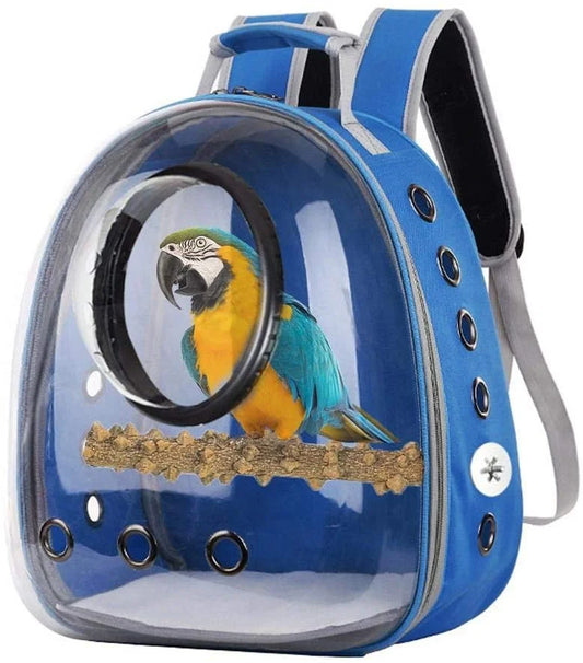 Backpack Bubble Bird Travel Carrier Backpack Bird Carrier with Perch Parrot Travel Lightweight Bird Cage Backpack - TrendBug