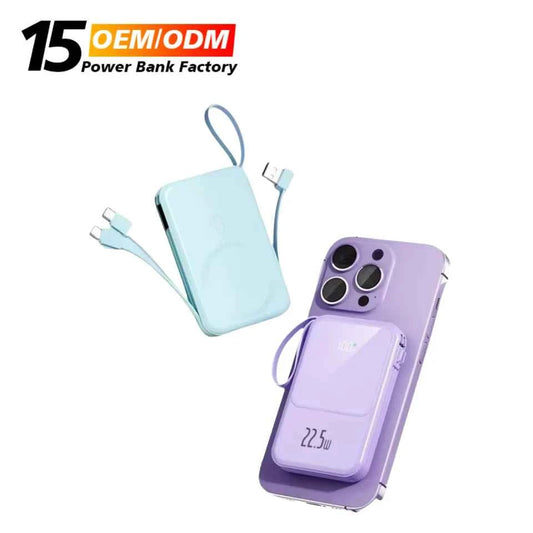 Fast Charging Power Bank 10000mAh PD 22.5w With Cables External Battery  Magnetic Power Bank Wireless 15w for iPhone 16 15 14