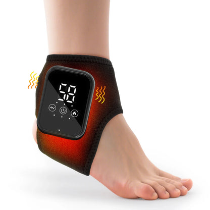 Electric Heat And Vibration Ankle Massager Infrared Hot Compress Therapy Ankle Massage Heated Wrap Support Brace Foot Protector
