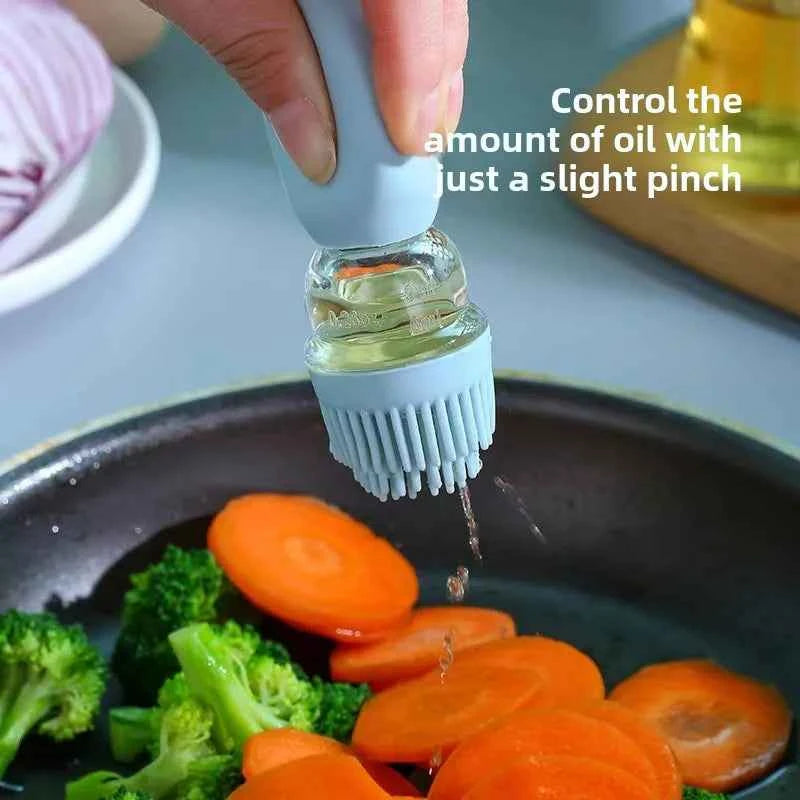 Silicone Brush BBQ Grill Dropper Olive Oil Dispenser Bottle for Cooking Baking Barbecue Kitchen Tool
