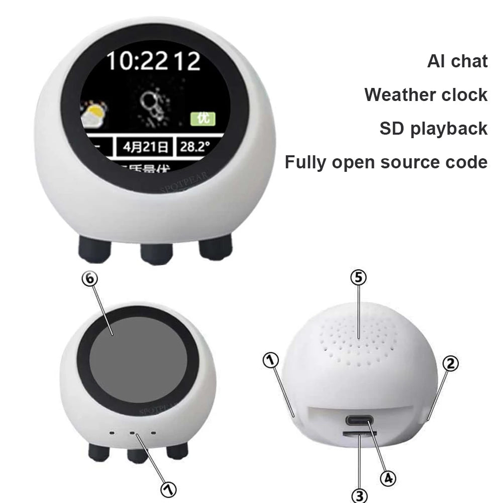 Smart Desktop Robot Multi-Function ESP32-S3 Development Board LCD Display Mini Robot Tabletop Ornaments for Home Office