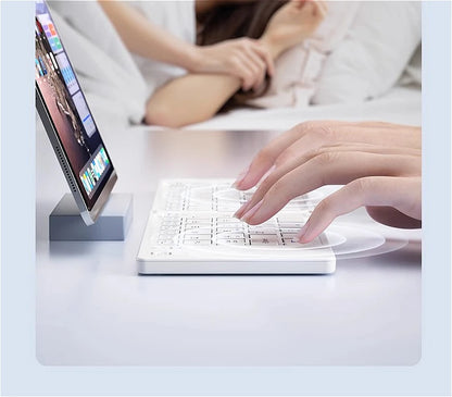 MINGCVIL Mini Foldable Wireless Keyboard - Slim Portable Bluetooth Rechargeable Keyboard for iOS, Windows, Android - TrendBug