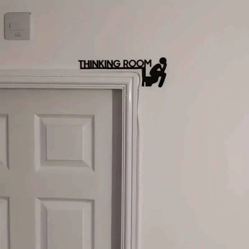 1pc Modern Metal Toilet Door Sign - Stylish Thinking Room Wall Sculpture - Home Decor Artwork - Decorative Door Frame Pendant