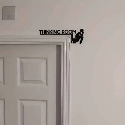 1pc Modern Metal Toilet Door Sign - Stylish Thinking Room Wall Sculpture - Home Decor Artwork - Decorative Door Frame Pendant