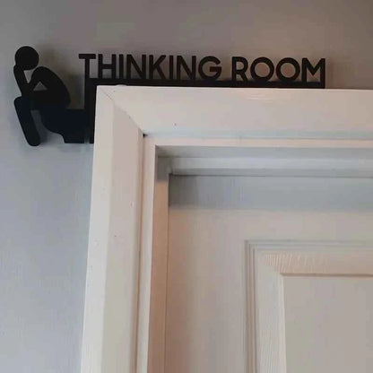 1pc Modern Metal Toilet Door Sign - Stylish Thinking Room Wall Sculpture - Home Decor Artwork - Decorative Door Frame Pendant