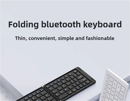 MINGCVIL Mini Foldable Wireless Keyboard - Slim Portable Bluetooth Rechargeable Keyboard for iOS, Windows, Android - TrendBug