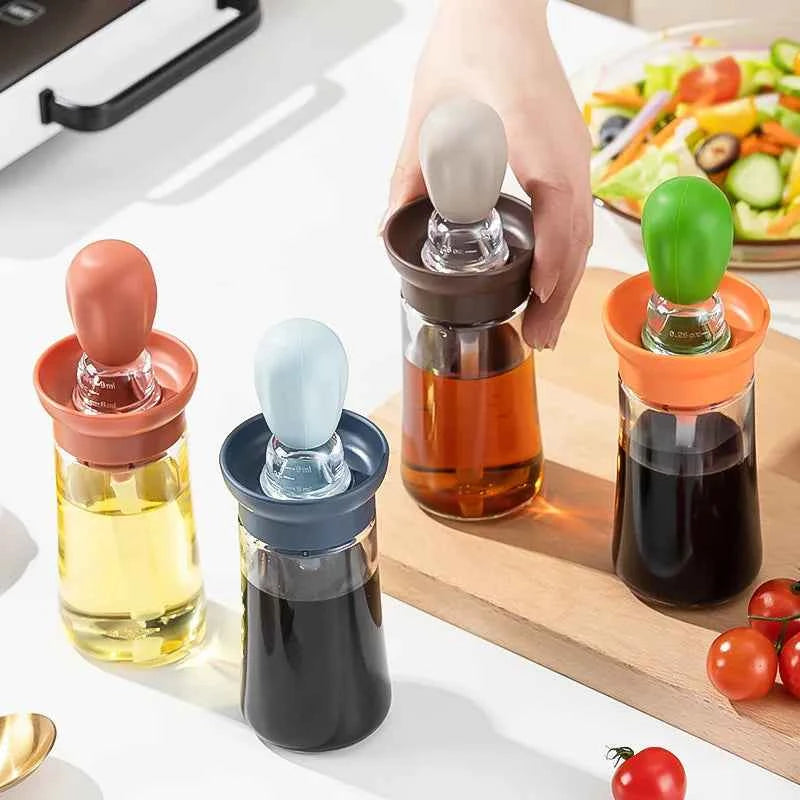 Silicone Brush BBQ Grill Dropper Olive Oil Dispenser Bottle for Cooking Baking Barbecue Kitchen Tool