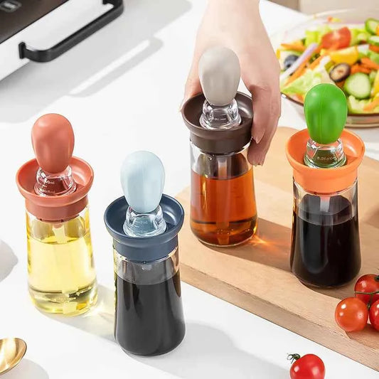 Silicone Brush BBQ Grill Dropper Olive Oil Dispenser Bottle for Cooking Baking Barbecue Kitchen Tool