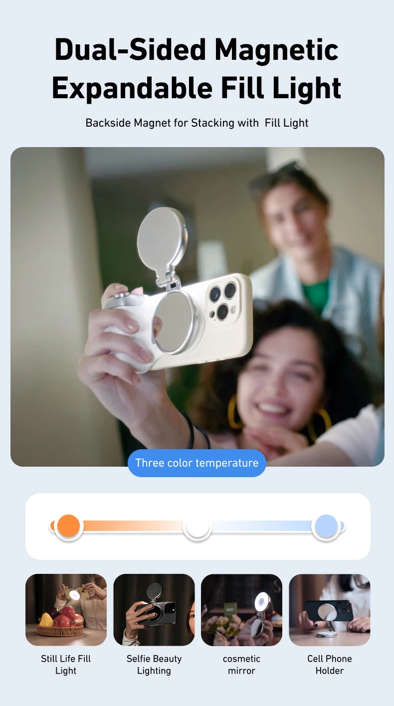 Fun Shot Magnetic Grip, Ergonomic Style Phone Camera Grip with Detachable Remote, Expandable Functionality for iPhone/Android - TrendBug