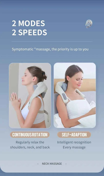 Wireless Neck And Back Massager Neck And Shoulder Kneading Massage Shawl Neck Cervical Relaxing Trapezius Massager