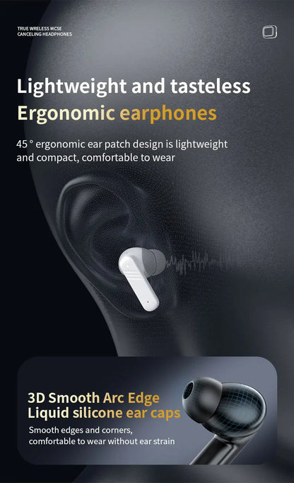 Wireless Earbuds ANC Noise Cancellation with Touch Screen In-Ear Design, Long Battery Life, ENC Mic, Compatible with iOS and Android - TrendBug