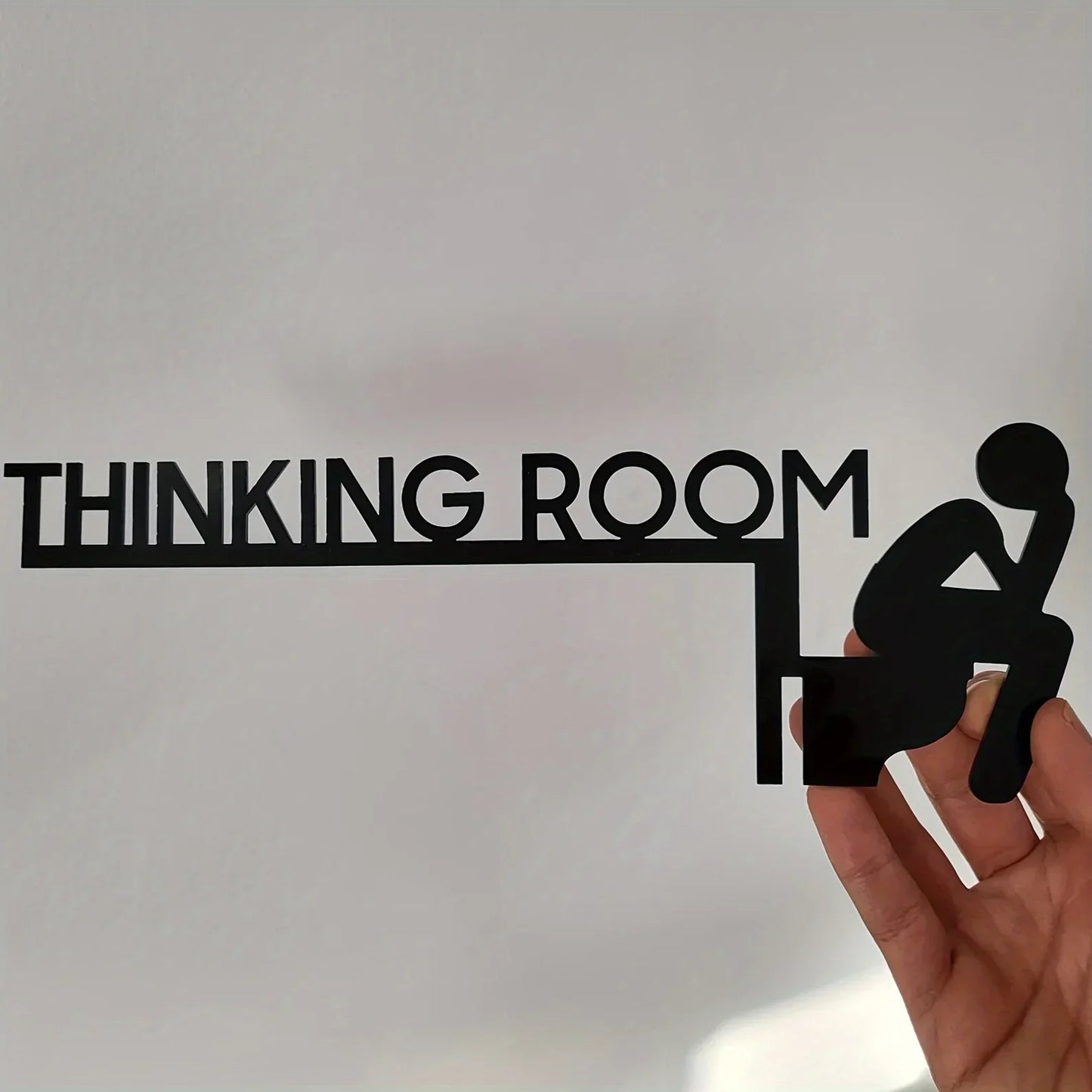 1pc Modern Metal Toilet Door Sign - Stylish Thinking Room Wall Sculpture - Home Decor Artwork - Decorative Door Frame Pendant
