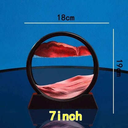 3D Moving Sand Art Picture Round Glass Deep Sea Sandscape Hourglass Quicksand Craft Flowing Sand Painting Office Home Decor Gift - TrendBug