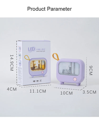 TV Painting Night Light Cute LED Table Lamp for Kids - Mini Desktop Home Decoration and Atmosphere Lighting Birthday Gift - TrendBug